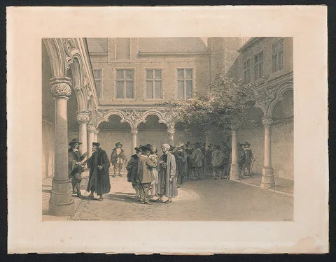 Louis Haghe, De oude Beurs (van 1515) van Antwerpen