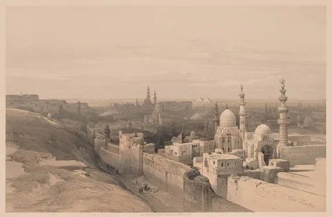 Louis Haghe, Egypt and Nubia, Volume III, No. 26, Cairo, Looking West