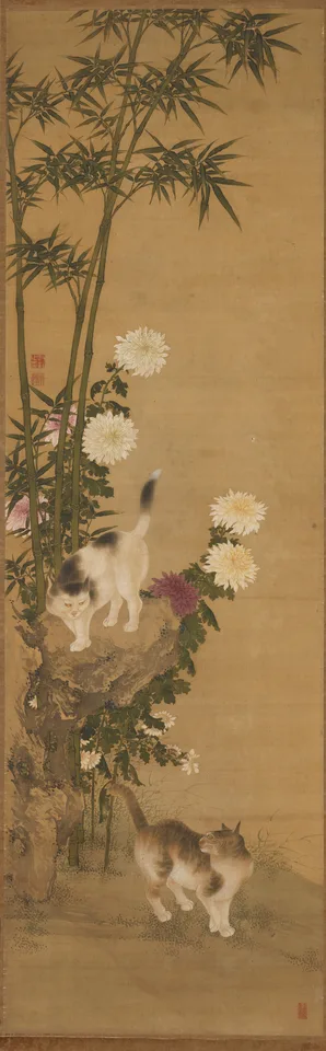 Shen Quan, Cats by Bamboo and Chrysanthemums