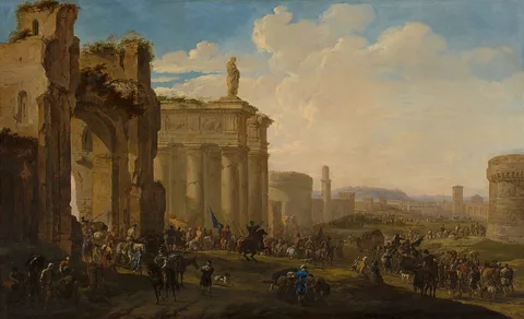 Jacob van der Ulft, Army Advancing among Roman Ruins