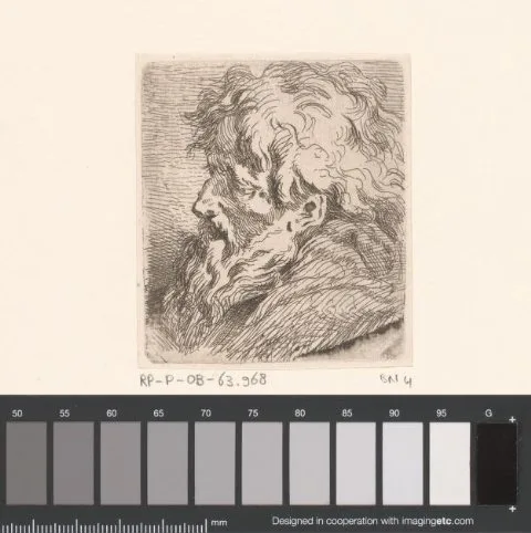 Jacques Philippe Le bas, Hoofd van een oudere man met baard