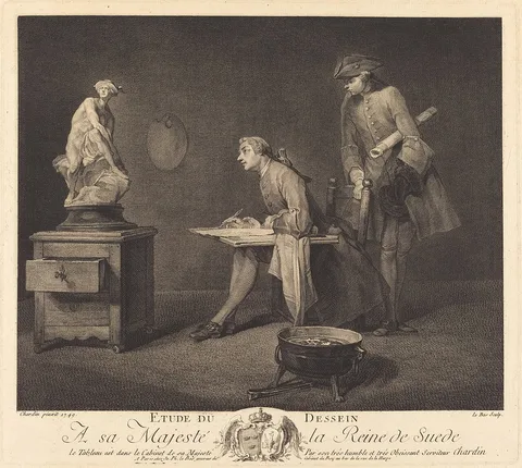Jacques Philippe Le bas, Etude du dessin (The Drawing Lesson)