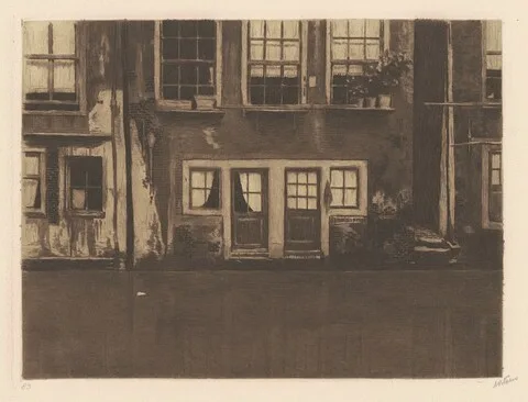 Willem Witsen, Oudezijds Achterburgwal, twee deuren in het midden [The Oudezijds Achterburgwal, with Two Doors in the Middle]
