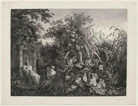 Carl Wilhelm Kolbe, Youth Playing a Lyre to a Maiden by a Fountain
