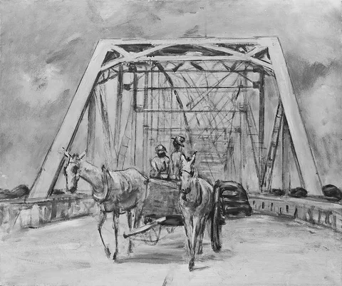 Anne Goldthwaite, White Mules on a Bridge