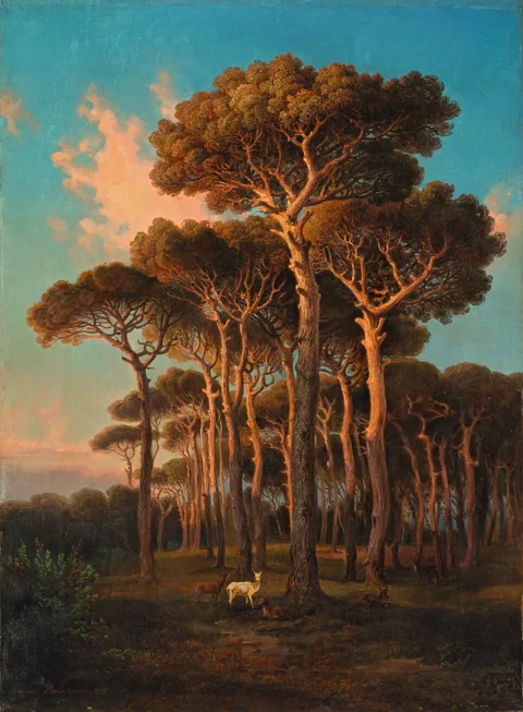 Ferdinand Bellermann, Evening under the Pine Trees