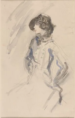 Ambrose McEvoy, Three-Quarter Portrait of a Young Girl