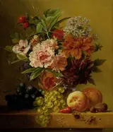 Arnoldus Bloemers, Pot of flowers and fruit