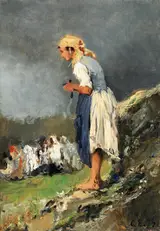 Lorenzo Delleani, Young peasant girl with sickle