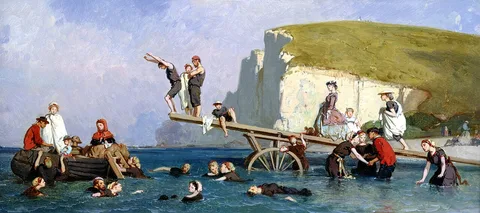 Eugène Le Poittevin, Sea Bathing in Étretat