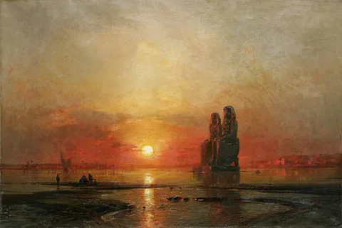 Ernst Koerner, Inundation in Egypt (Colonnes de Memnon à Thèbes)