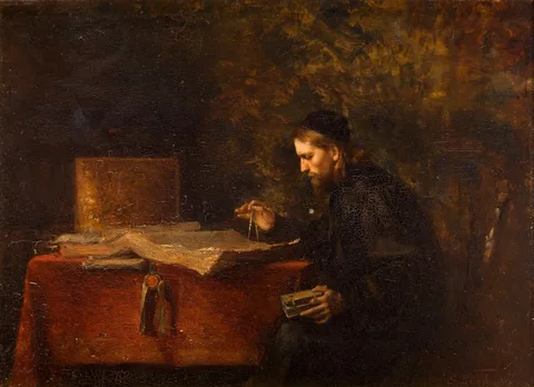 Szymon Buchbinder, Scholar in his Studio