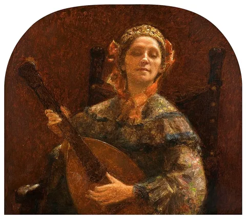 Szymon Buchbinder, Lady Playing the Lute
