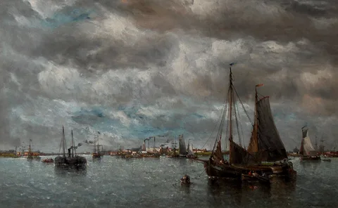 François Musin, Sailing boats in the estuary of the River Scheldt