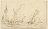 Jacobus Storck, Zeilschepen bij een steiger met een grote lantaarn
