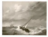 Johannes Hermanus Koekkoek, Shipping on Choppy Seas
