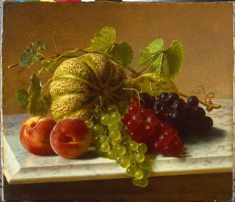 George Hetzel, Still Life with Melons, Grapes