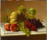 George Hetzel, Still Life with Melons, Grapes