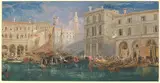 James Holland, The orange market, with the Rialto Bridge beyond, Venice