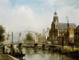 Cornelis Christiaan Dommersen, View of the Old or Pelgrimsvaderschurch Rotterdam