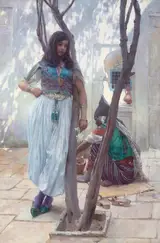 Ferdinand Max Bredt, In a courtyard, Tunis