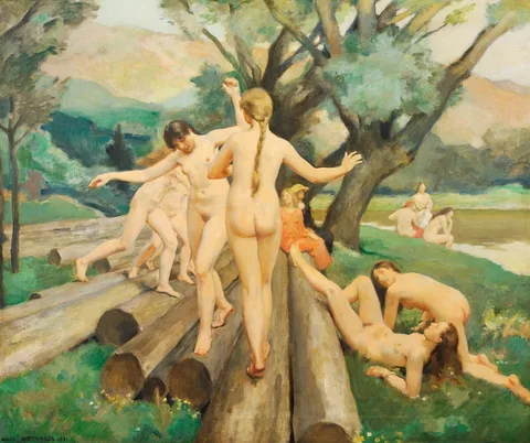 Hugo Boettinger, On the Logs