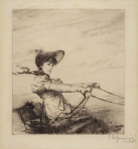 Ignaz Gaugengigl, Untitled (Woman Driving Carriage)