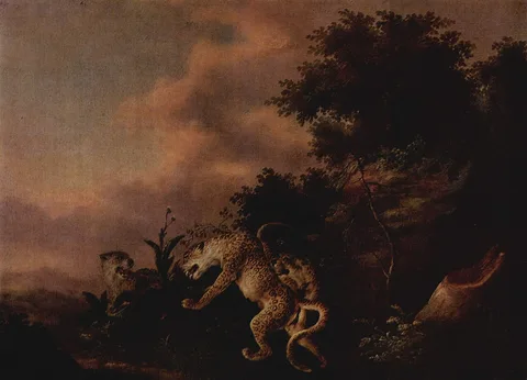 Wenzel Ignaz Brasch, Leopards Attacking a Wild Boar