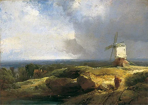 Henry Bright, Landscape with a Windmill