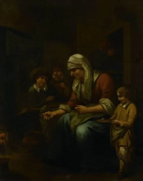 Bernardus van Schijndel, Woman making pancakes