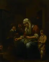 Bernardus van Schijndel, Woman making pancakes