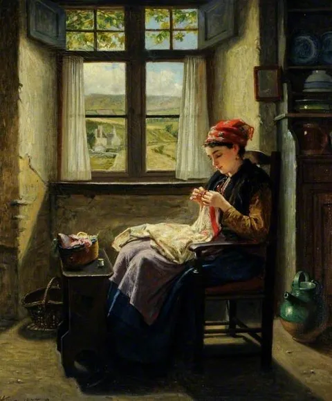 Haynes King, Industry (Girl at Window, Sewing)