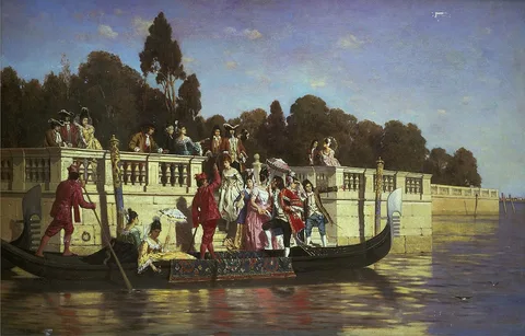 Franz Leo Ruben, An elegant boating party