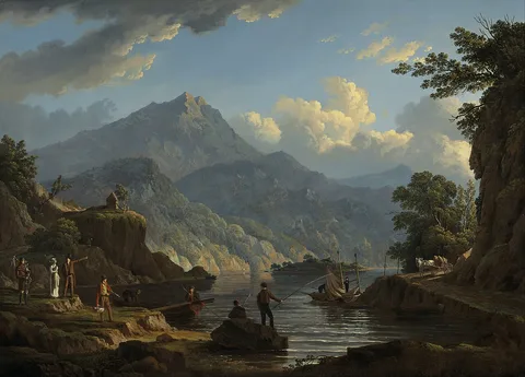 John Knox, Landscape with Tourists at Loch Katrine
