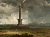 John Knox, The Nelson Monument on Glasgow Green Struck by Lightning