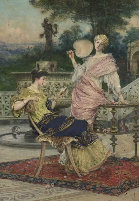 Francesco Vinea, Two Women on a Terrace