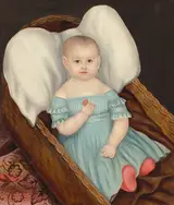 Joseph Whiting Stock, Baby in Wicker Basket
