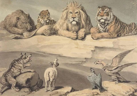Samuel Howitt, A Boar, a Leopard, a Lion, a Tiger, a Wolf, a Ram, and Two Eagles