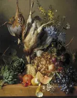 Hendrik Reekers, Still Life with Fruit, Vegetables and Poultry