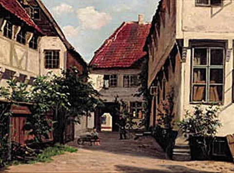 August Fischer, A courtyard in Ribe.