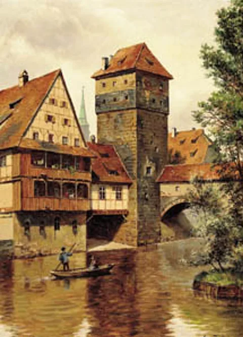 August Fischer, View at the Wasserturm in Nuremberg.