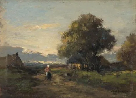 Jan van der Linde, Landscape with Farmhouses