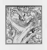 Howard Pyle, The Princess Dwells in the Oak Tree Where ye Wild Pigeons Come to Feed Her, for "The Wonder Clock"