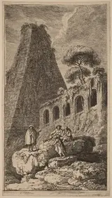 Franz Edmund Weirotter, The Pyramid of Sesto near the Gates of St. Pauli in Rome