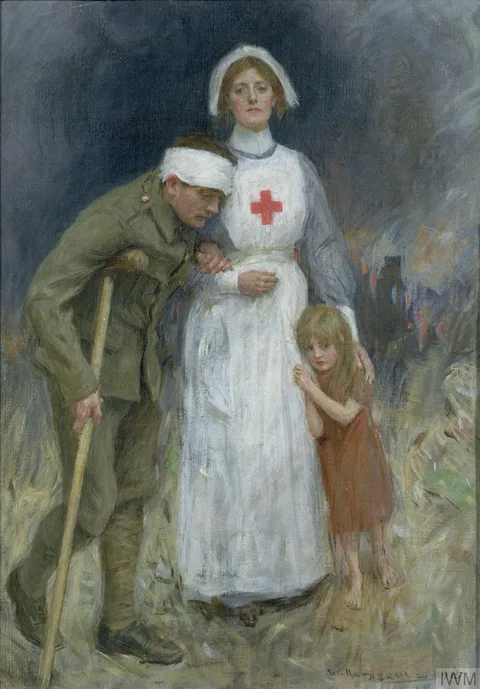 William Hatherell, Poster of Red Cross Nurse with Soldier and Child