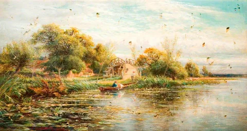 Charles James Lewis, Hurley Bridge (a backwater on the Thames)