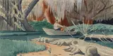 Stevan Dohanos, Panel 5, Legend of James Edward Hamilton--Barefoot Mailman (mural study, West Palm Beach, Florida Post Office)