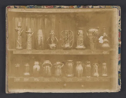 Arthur Craco, Photograph of an Art Nouveau vase display by Arthur Craco