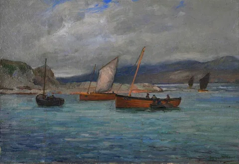 John Campbell Mitchell, Fishing Boats at Port Righ, Carradale