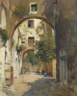 Carlo Brancaccio, A Shady Street in Naples